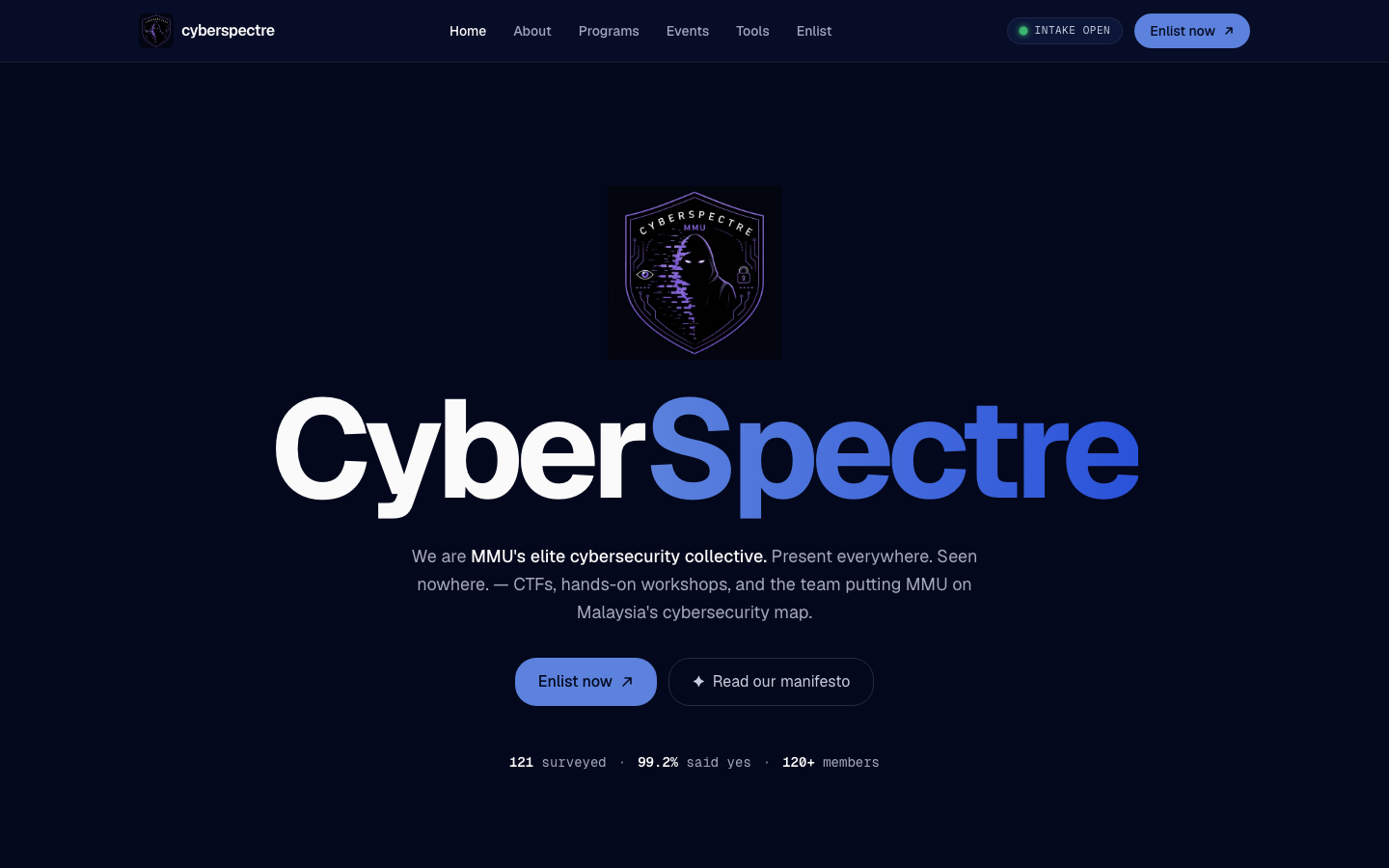 CyberSpectre hero screenshot